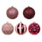 14 Pack 4" Pink Glitter & Vertical Striped Shatterproof Ball Ornaments by Ashland®